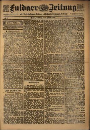 Erste Ausgabe vom Samstag, den 04. Januar 1902.