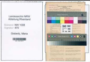 Entnazifizierung Maria Gisbertz , geb. 01.06.1897 ()