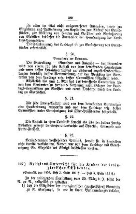 Religions- Unterricht für die Kinder der irvingianischen Dissidenten : [IV. Elementarschulwesen]