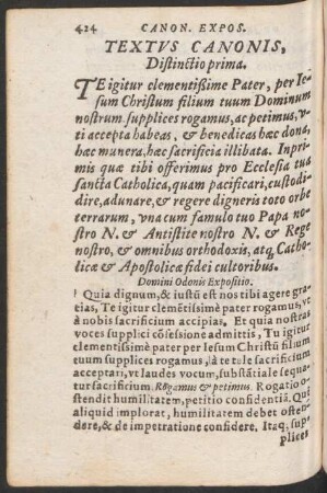 Textus Canonis Distinctio prima.