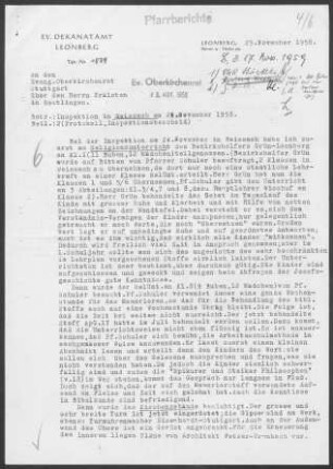 Weissach: Inspektionsbericht 1958