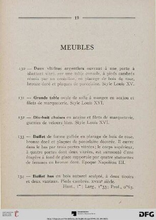 Meubles (Nr. 130-152)