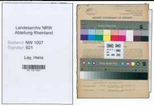 Entnazifizierung Hans Lay , geb. 18.07.1907 (Betriebsleiter)