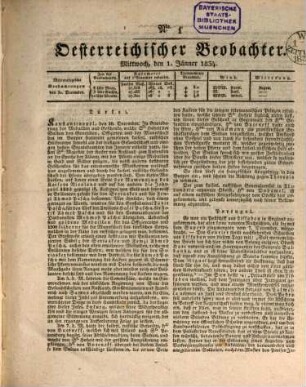Der Oesterreichische Beobachter. 1834,1/6