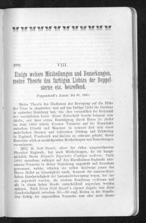 Einige weitere Mitteilungen und Bemerkungen, meine Theorie des farbigen Lichtes der Doppelsterne etc. betreffend