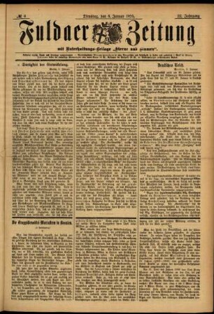 Ausgabe vom Dienstag, den 08. Januar 1895.