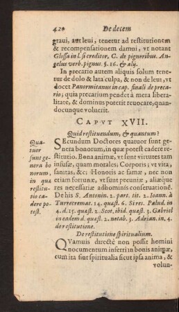 Capvt XVII. Quid restituendum, [et] quantum?
