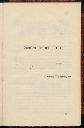 Seiner lieben Frau