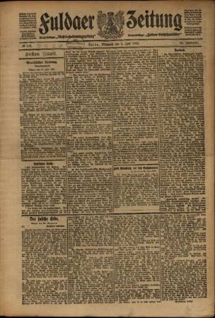 Erste Ausgabe vom Mittwoch, den 01. Juli 1908.