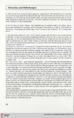 Hinweise und Mitteilungen