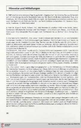 Hinweise und Mitteilungen