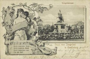Kriegerdenkmal - Gruss vom Sängerfest in Quedlinburg