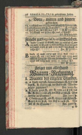 Waaren-Rechnung.