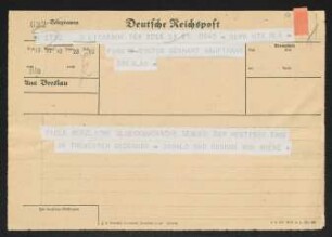 Brief von Oswald von Hoyningen-Huene und Gudrun Hoyningen-Huene an Gerhart Hauptmann