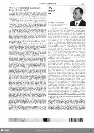 Wie der Uhrmacher-Kaufmann heute denken muß