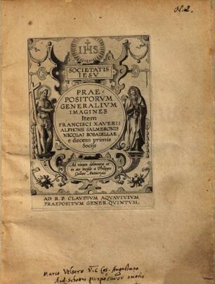 Societatis Jesu praepositorum generalium imagines : ... ad vivum delineatae
