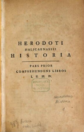 Herodoti Halicarnassei historia. 1 (1778)