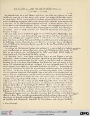 Die Deckenmalerei der Sixtinischen Kapelle. Erster Teil 1508-1509