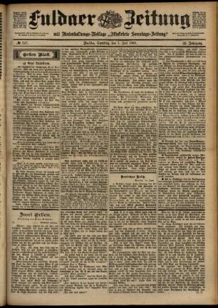 Erste Ausgabe vom Samstag, den 01. Juli 1899.