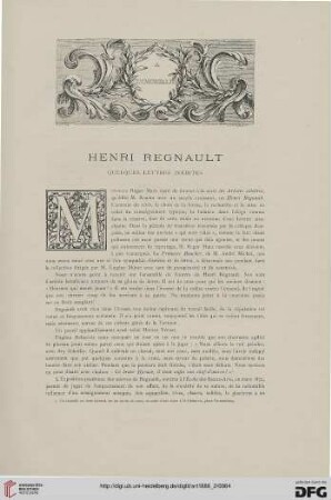 12: Henri Regnault : quelques lettres inédites