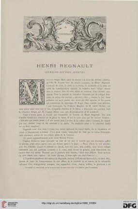 12: Henri Regnault : quelques lettres inédites