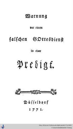 Warnung vor einem falschen Gottesdienst in einer Predigt