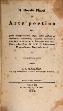 De arte poetica liber