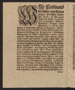 b4v-c4v, Von der Röm. Keys. auch in Ungern und Böhmen Königlichen Mayt. etc. wieder Churpfaltzen publicirten Mandat
