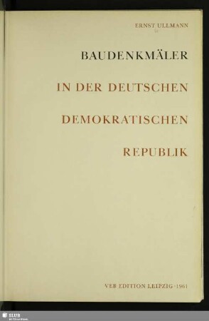 Baudenkmäler in der Deutschen Demokratischen Republik