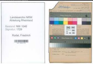 Entnazifizierung Friedrich Rodat , geb. 15.11.1888 (Kraftfahrzeughandwerker)