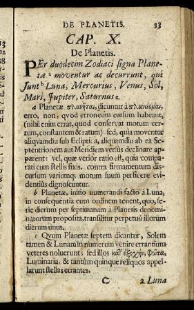 Cap. X. De Planetis.