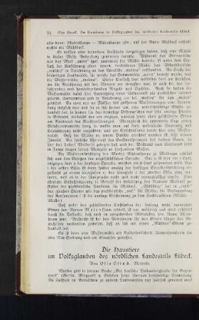 Die Haustiere im Volksglauben des nördlichen Landesteils Lübeck.
