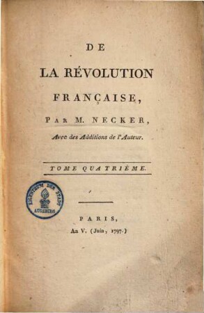 De la révolution française, 4