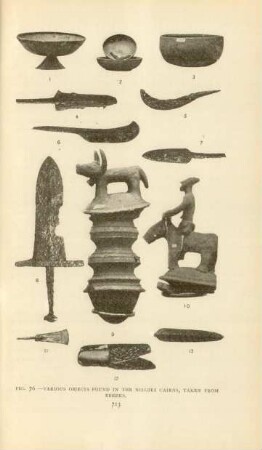 Fig. Vavious objects found in the Nilgiri cairns, taken from breeks