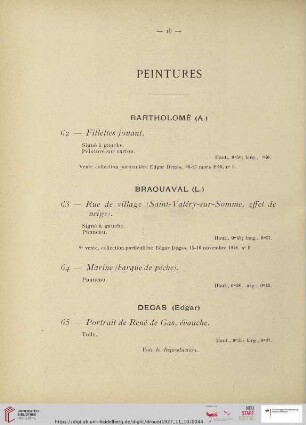 Peintures (Nr. 62-103)