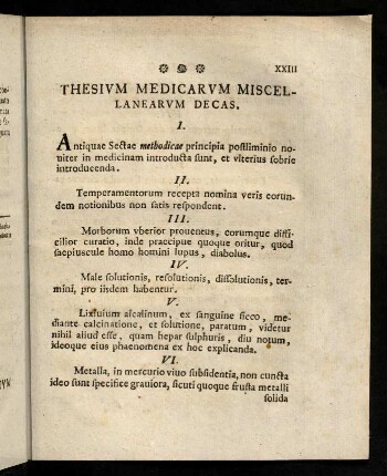 XXIII-XXIV, Thesium Medicarum Miscelanearum Decas.