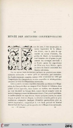 3. Pér. 7.1892: Le musée des artistes contemporains