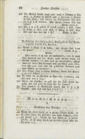 Bruchrechnung.