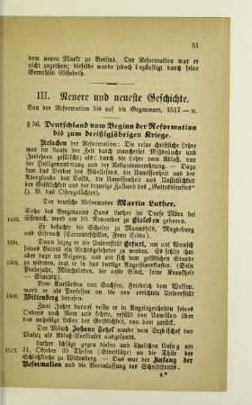 56. Deutschland vom Beginn der Reformation bis zum dreißigjährigen Kriege