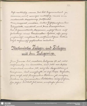 Mechanisches Zulegen und Zulegen mit dem Zulegezeuge