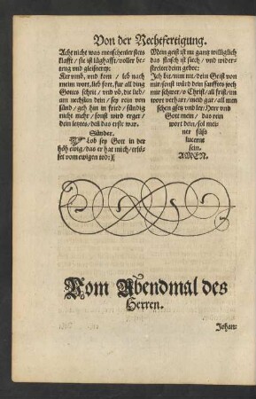 Vom Abendmal des Herren.