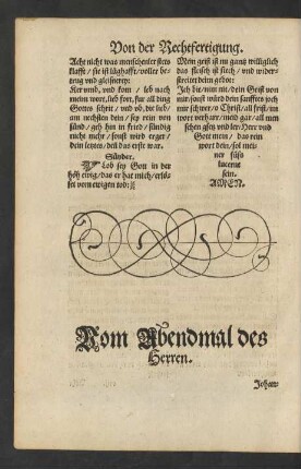 Vom Abendmal des Herren.