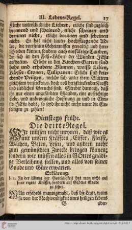 Dienstags frühe. Die dritte Regel
