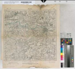 Meßtischblatt Dorsten [mit farbigen Grenzeintragungen zw. Dorsten u. Gahlen bei Östrich].