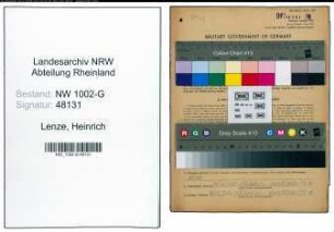 Entnazifizierung Heinrich Lenze, geb. 12.04.1893 (Angest.)
