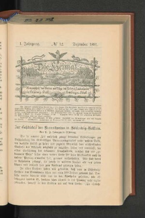 1. Jahrgang. No. 12. Dezember 1891.