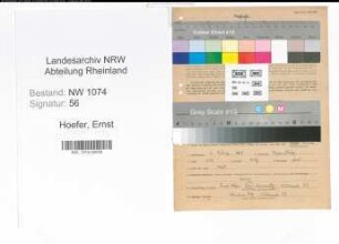 Entnazifizierung Ernst Hoefer , geb. 02.03.1887 (Postamtmann)