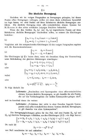 § 2. Die ähnliche Bewegung.
