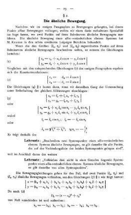 § 2. Die ähnliche Bewegung.