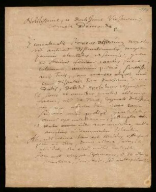 Brief von Johann Dolaeus an Unbekannt